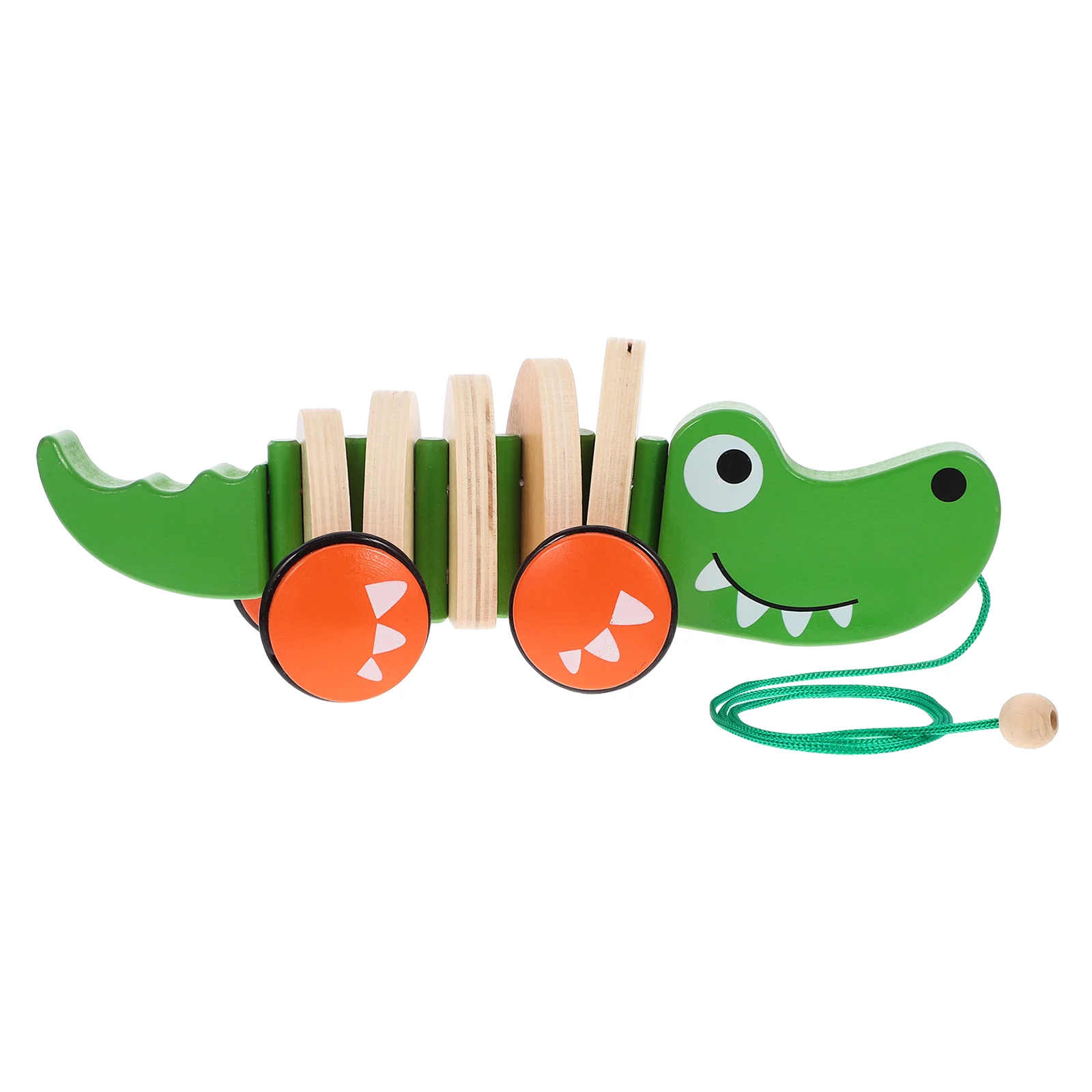 Деревянная игрушечная машинка тянущая тележка детская креативная коляска для