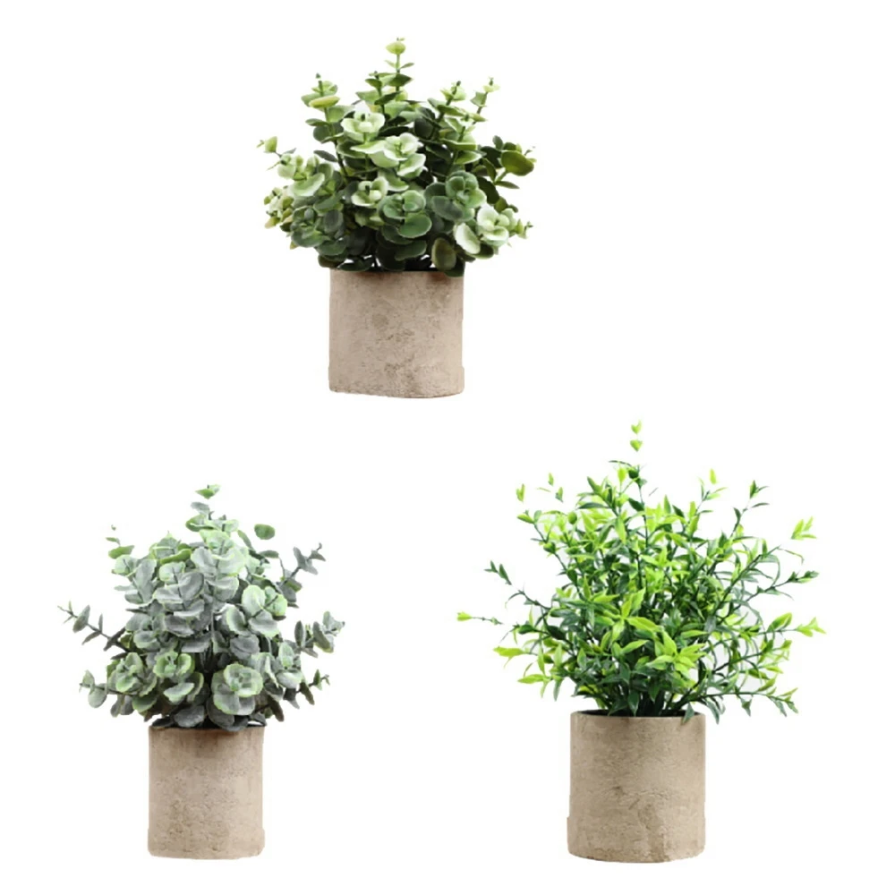 

Искусственные растения, Маленькие искусственные мини-горшки, искусственная зеленая трава из 3 пластика, уличный Декор для дома и офиса