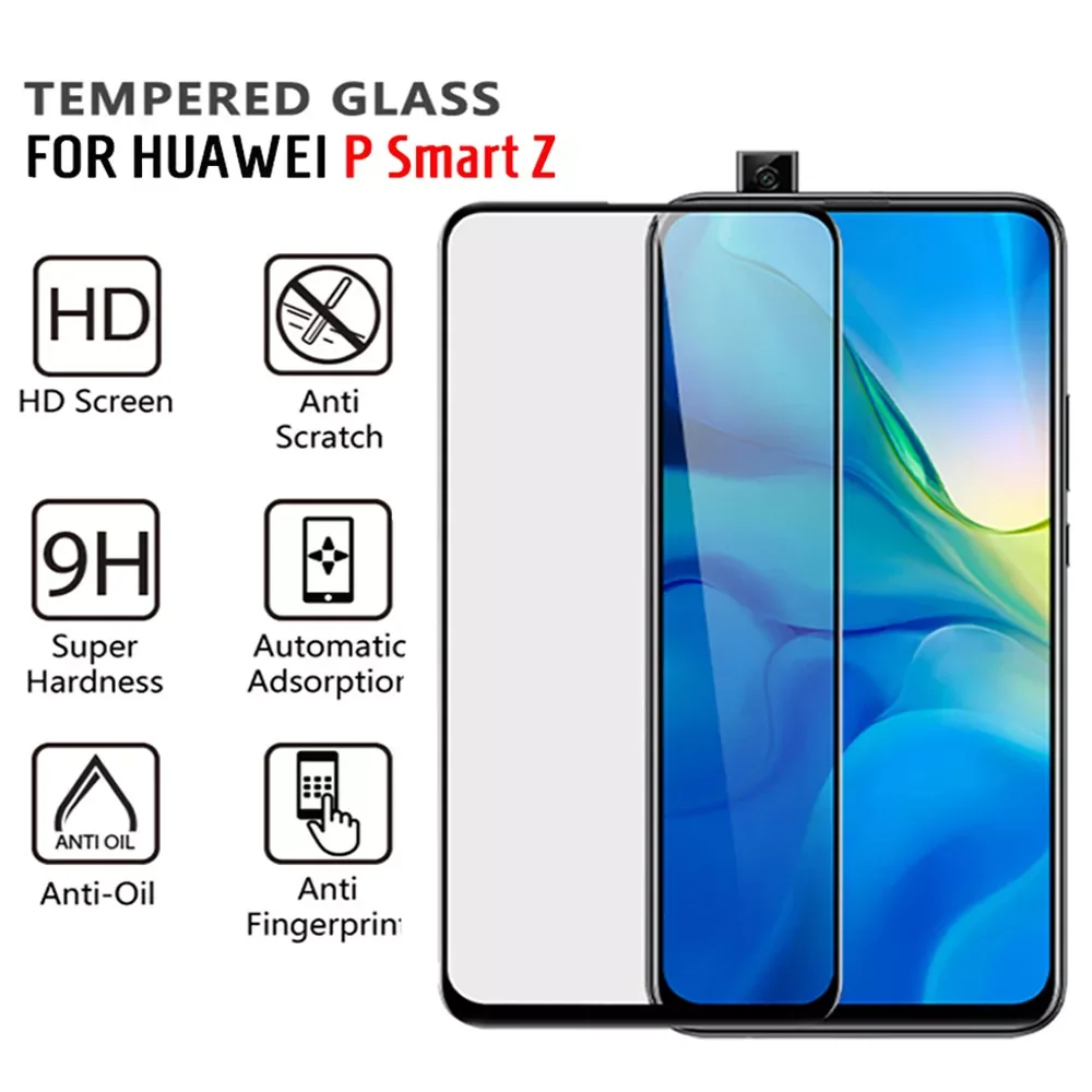 full cover for huawei p smart Z pro tempered glass protective film p smart plus 2019 2018 phone screen protector
