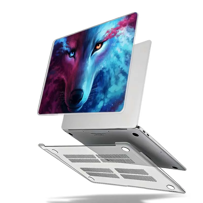 Фото Креативный чехол с дизайном волка для Apple MacBook Air Pro 13.3 14.2 15.3 11.6 12 16 13 дюймов, защитный жесткий чехол для ноутбука. №3