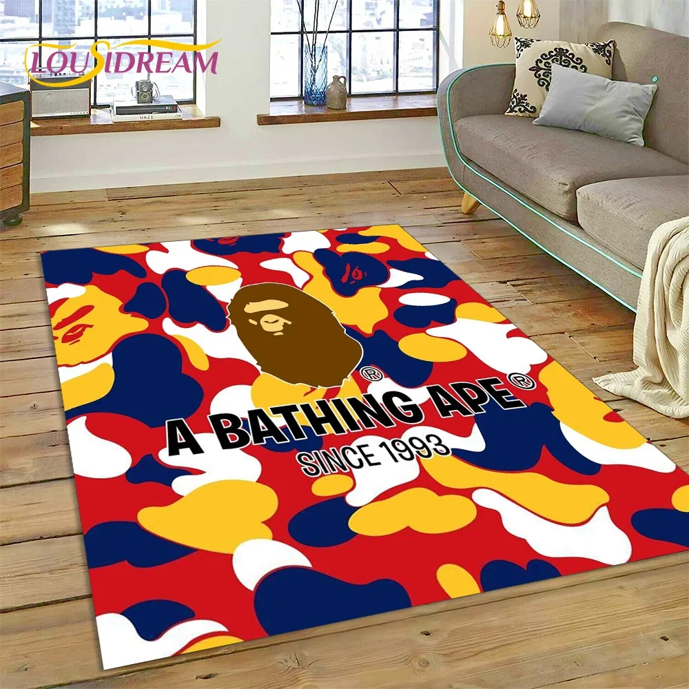 Фото Ковер с 3D-печатью B-BAPE для спальни, гостиной, декора дома, украшения дивана, большой игровой коврик для детей, подарок №1