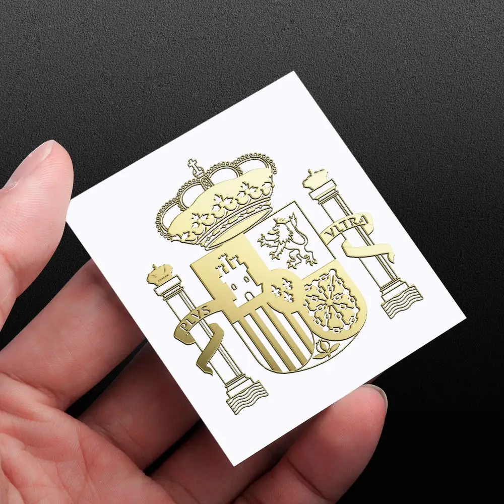 

Car Styling 3D Metal Coat of Arms of Spain Spanish Flag Badges Emblems Phones Stickers Universal Auto Dekoration Accessories