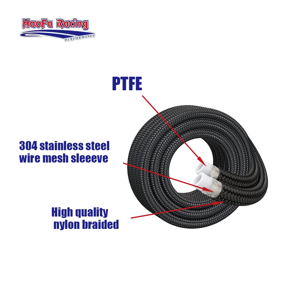 Плетеный Топливный шланг AN4 AN6 AN8 AN10 из ПТФЭ автомобильный для нефти и газа