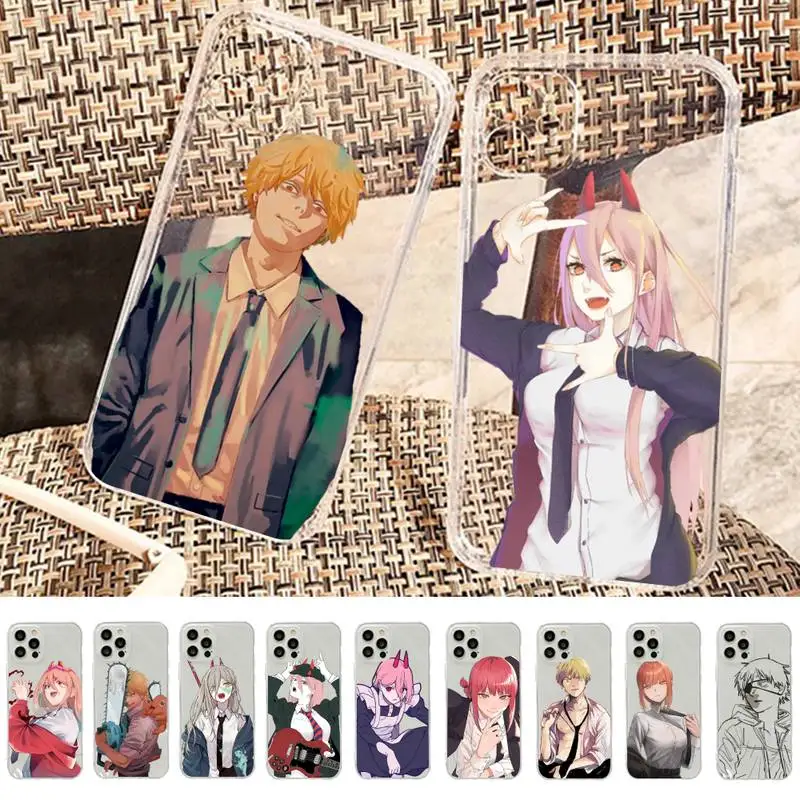 

YNDFCNB Chainsaw Man Phone Case For iPhone 13 14 Pro Max XS XR 12 11 Pro 13 Mini 6 7 8 Plus Soft Clear Back Cover