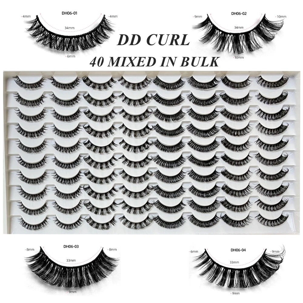 

DD Curl Russian False Eyelashes10/40 Mixed in Bulk Volumes Russia Lashes Extension Faux Cils 3D Mink Lashes Reusable Fake Lashes