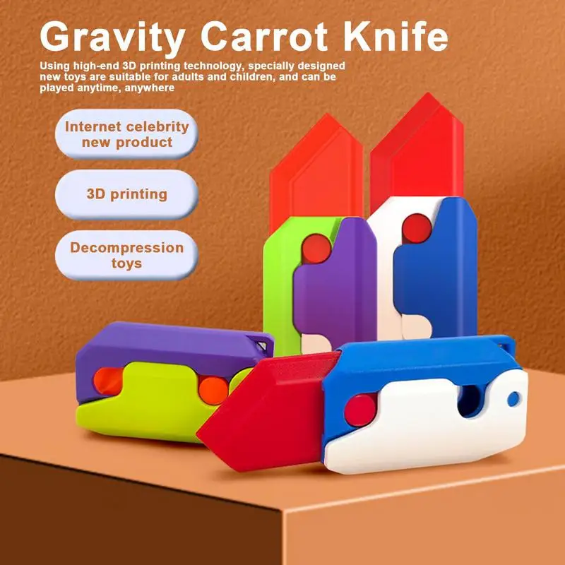 

3D Print Gravity Cub Jump Small Radish Carrot Knife Mini Model Student Prize Pendant Decompressions Toy Decompressions Push Card