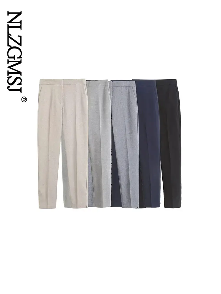 

Брюки Nlzgmsj, женские прямые повседневные брюки с высокой талией, Костюмные брюки, офисные женские осенние брюки