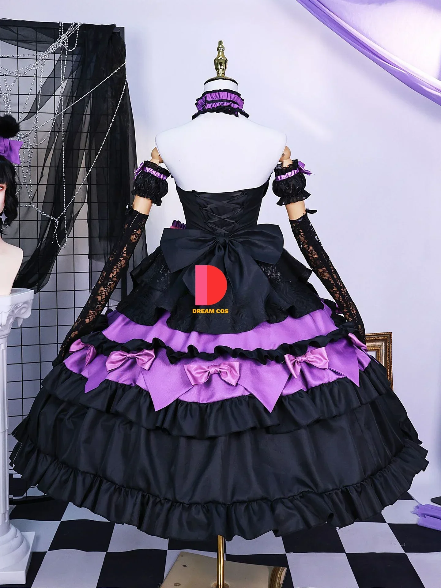 Искусственный V-образный стиль красная искусственная кожа Премиум Аниме наряд