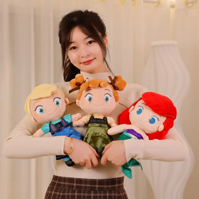 

Disney Ariel Princess Mermaid Plushie Q Version Doll Soft Stuffed Plush Baby Sleeping Pillow Doll Anna Elsa Toy Gift For Girls