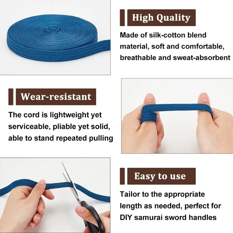 1 рулон 5 м шнур из искусственной кожи с ручкой меча Tsukamaki Sageo для ручки веревка 12 мм
