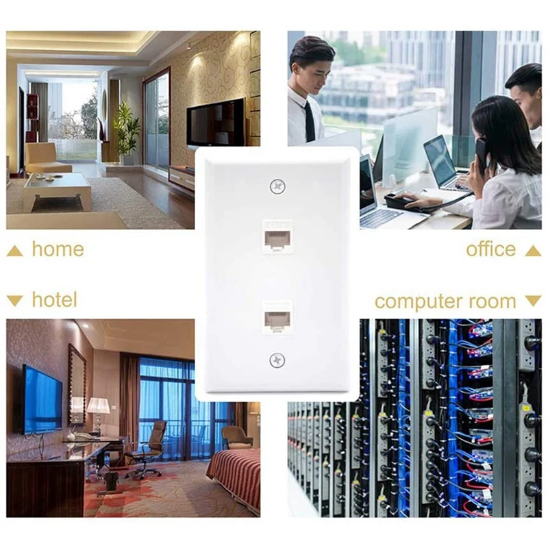 5 шт. настенная пластина с 2 портами Ethernet Женский к женскому разъему Cat6 Белая