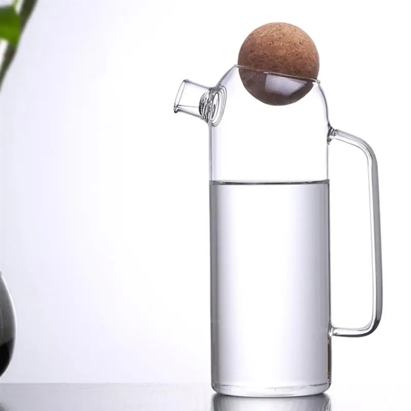 

Iced Tea Pitcher Glass Tea Kettle Cork Glass Tea Pot Hot Cold Water Jug Glass Tea Kettle Hot Cold Water Carafe for Home