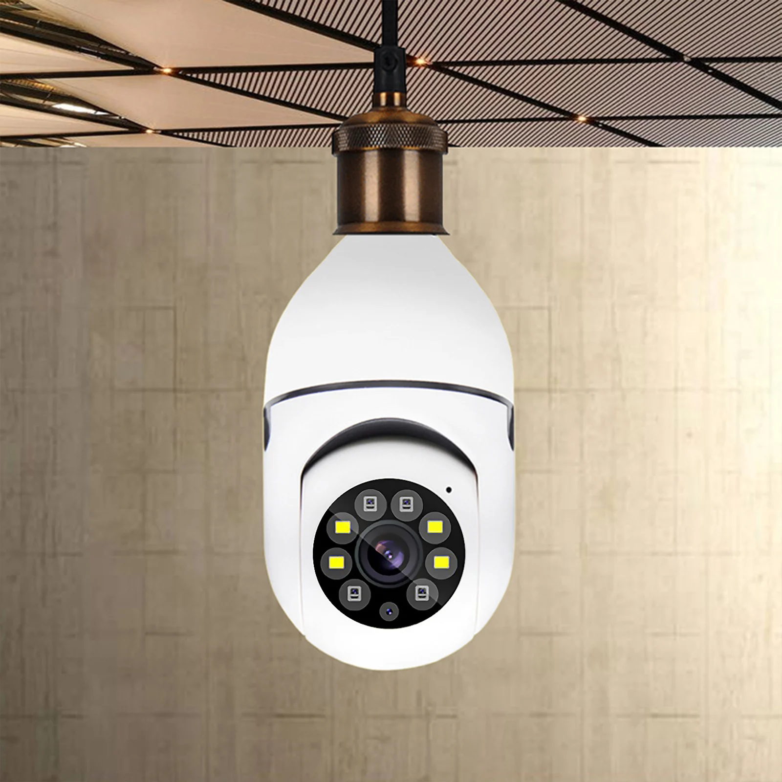 

E27 Bulb Surveillance Camera Night Vision 360-degree Panoramic 2.4GHz WiFi Monitor Surveillance Camera