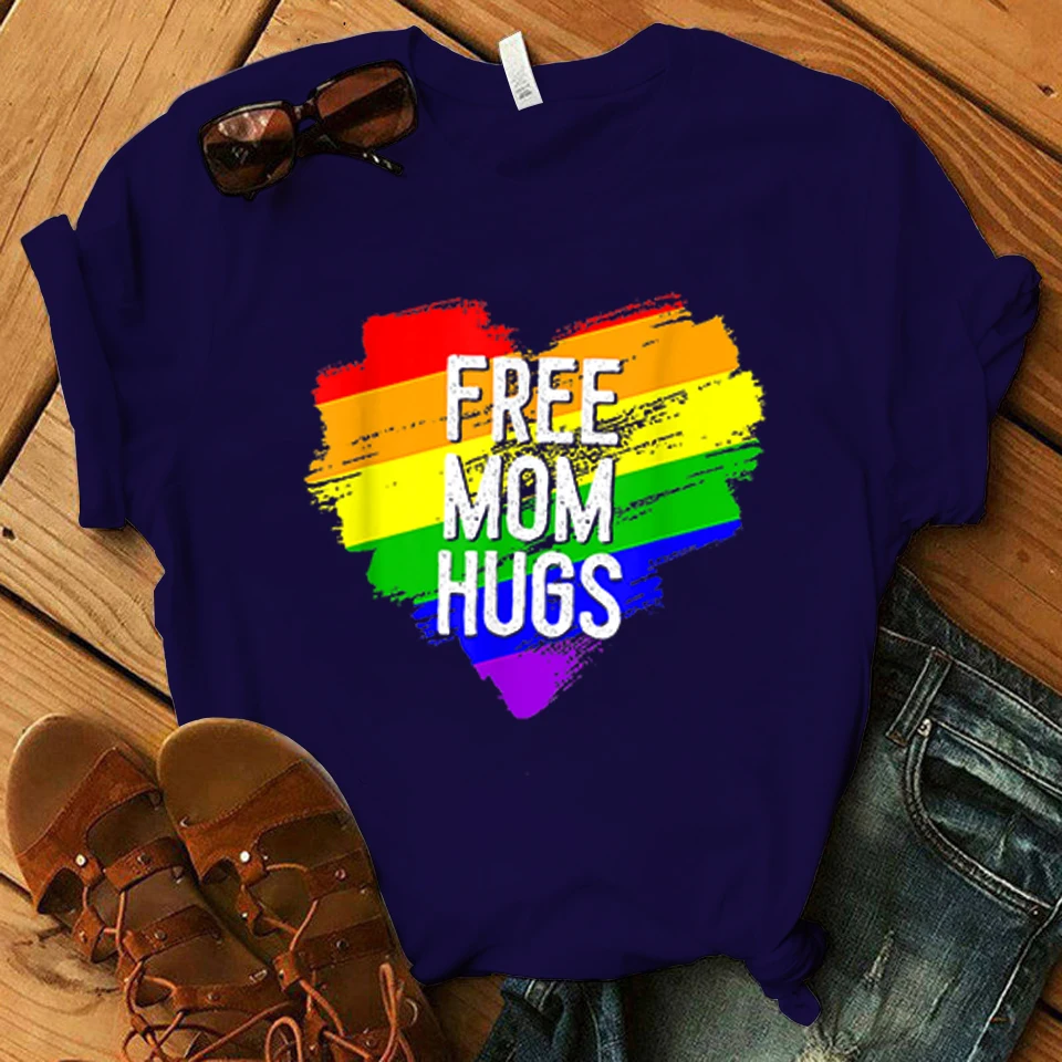 Футболка женская с рисунком Мама обнимает модный топ в Корейском стиле Харадзюку