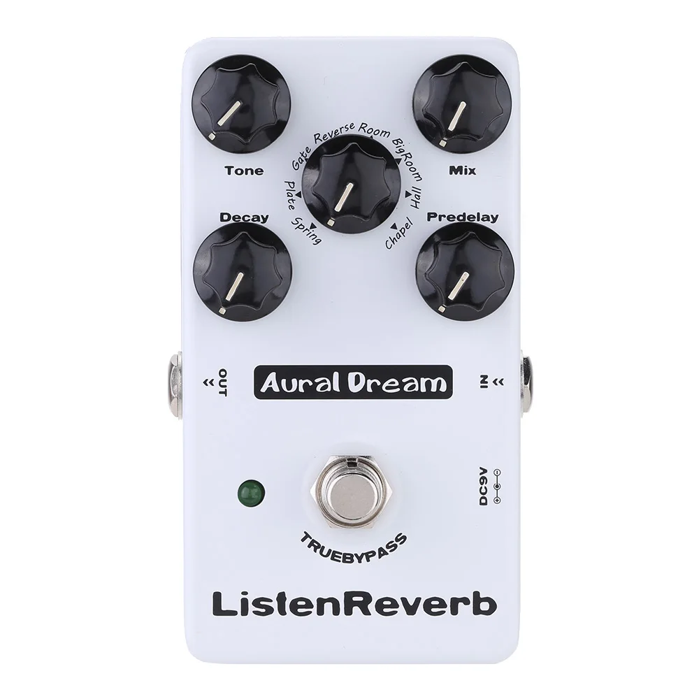 Aural Dream Listen Reverb Guitar Pedal Delay Modulation Plate Spring Hall Room Chorus Church Echo Mod Reverse Vocal Effect