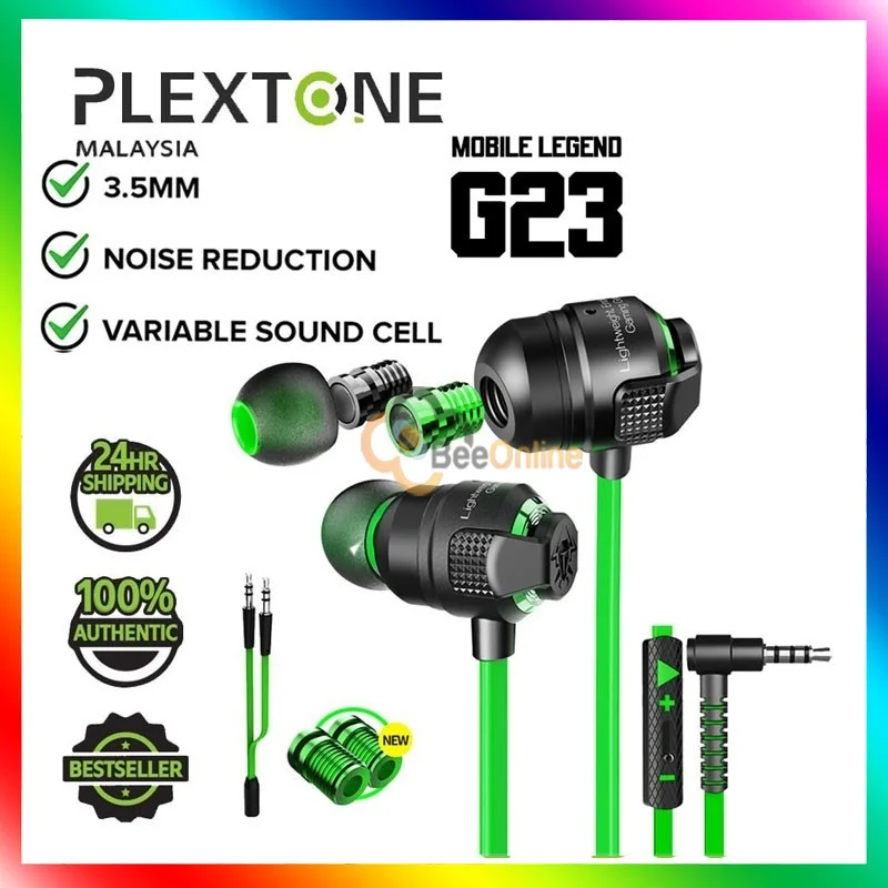 

Original Plextone Gaming Series G23 Bullet Style earphone for PC/HP WITH MIC PUBG MOBILE LEGEND CS GO