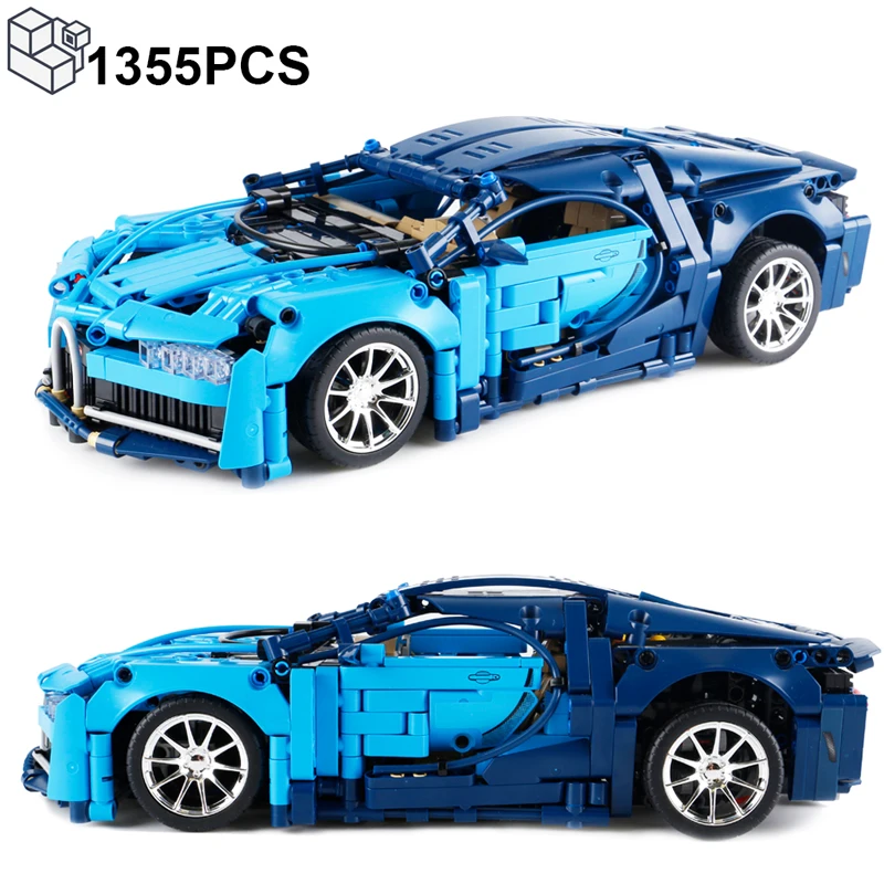 

1355PCS Technical Blue Bugattied Sports Car Building Blocks Super Speed Racing Vehicle Assemble Bricks Toys Gifts For Boys Kids