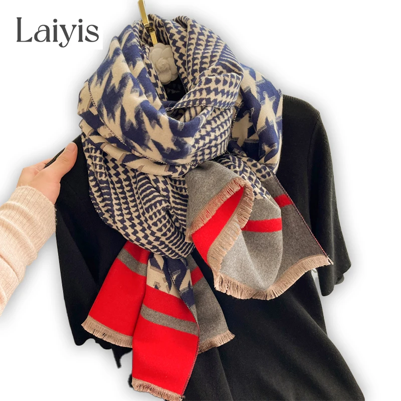 

2022 Cashmere Scarf Women Warm Blanket Thick Shawls and Wraps Luxury Winter Design Bufanda Soft Poncho Echarpe Femme Muffler