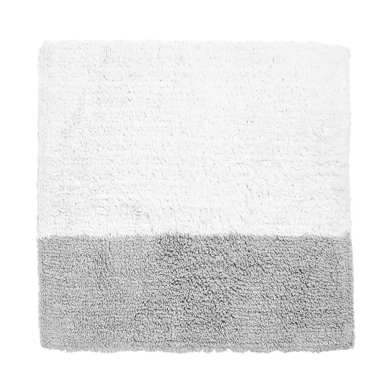 

Block Reversible Cotton Bath Rug, Gray/White, 20 Bath rugs for bathroom Bath carpet Rug for bathroom Mat Bathroom carpet White b