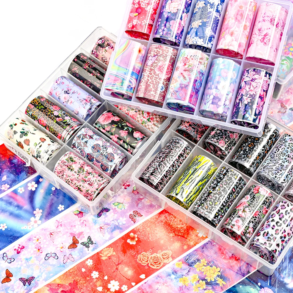 

4*100cm Animal Nail Foils for Transfer Paper Stickers Sliders Adhesive Nails Wraps DIY Water Marble Nail Art Decorations