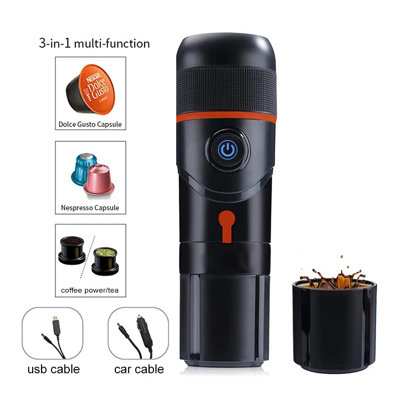 

3 In 1 Mini Portable Car Espresso Coffee Machine For nespresso Coffee Capsule Espresso Coffee Maker USB For Home With Coffee Cup