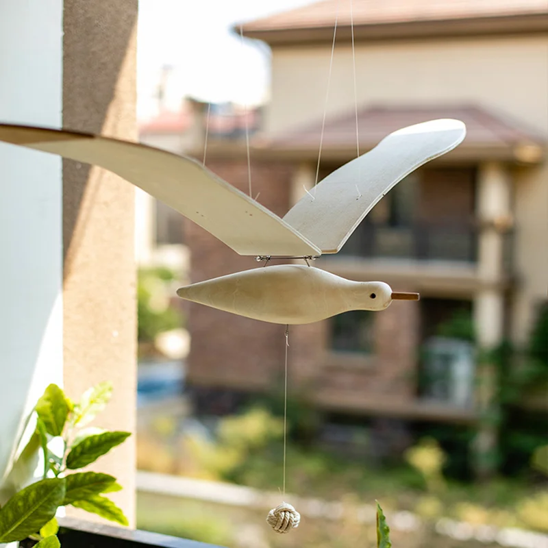 

Wooden Manual Flying Bird Chime Aerial Pendant Baby Decoration Children's Room Wind Chimes Hanging Decorations