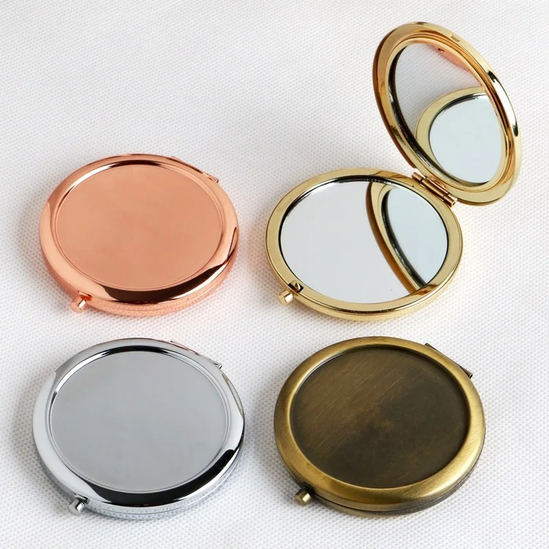 

Portable Folding Mirror Compact Stainless Steel Metal Makeup Mirror Cosmetic Pocket Mirror Beauty Accessories