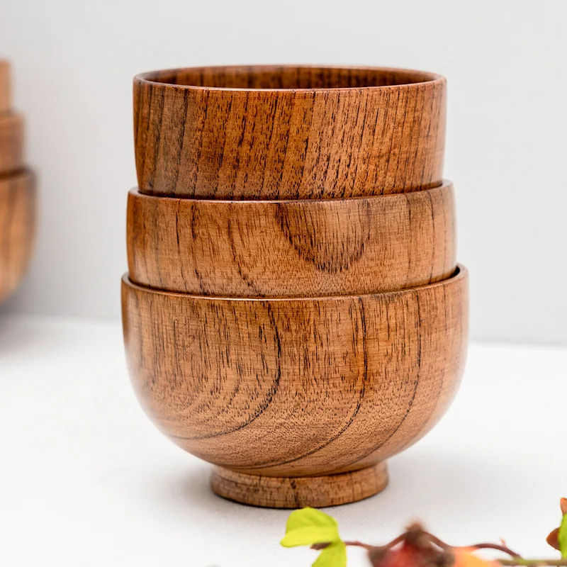 

Japanese Style Wooden Bowl Natural Wood Bowl Tableware for Fruit Salad Noodle Rice Soup Kitchen Utensil Dishes Handmade Crafts