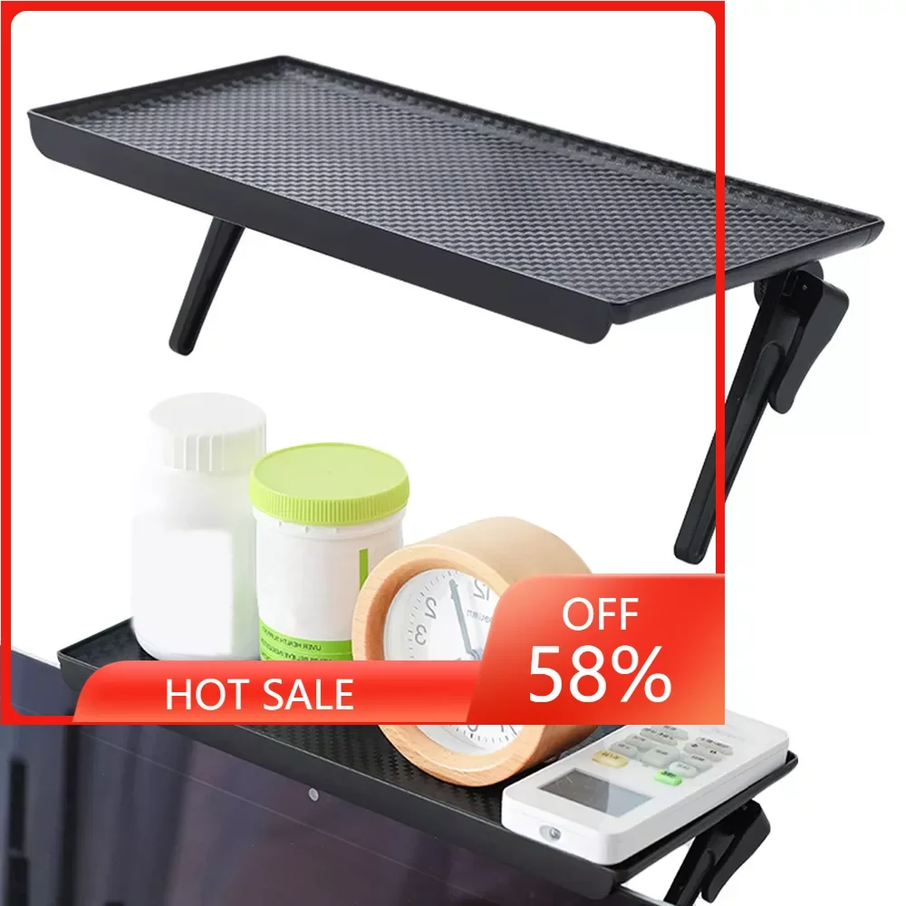 

Storage shelves tv converter rack adjustable screen top shelf office computer monitor stand sundries organizer
