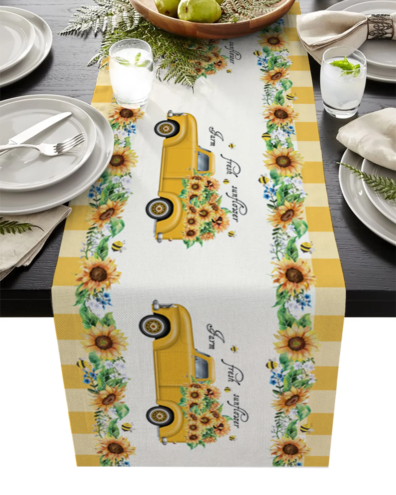 

Настольная Декоративная скатерть с подсолнухами, пасторальный узор, чехол для журнального столика, скатерть для свадебной вечеринки, для р...