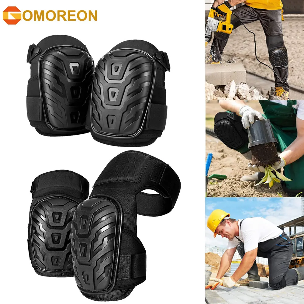 

Knee Pads for Work with Improved Adjustable Thigh and Shin Double Straps. Heavy Duty Shell, Soft Foam Padding and Gel Cushion