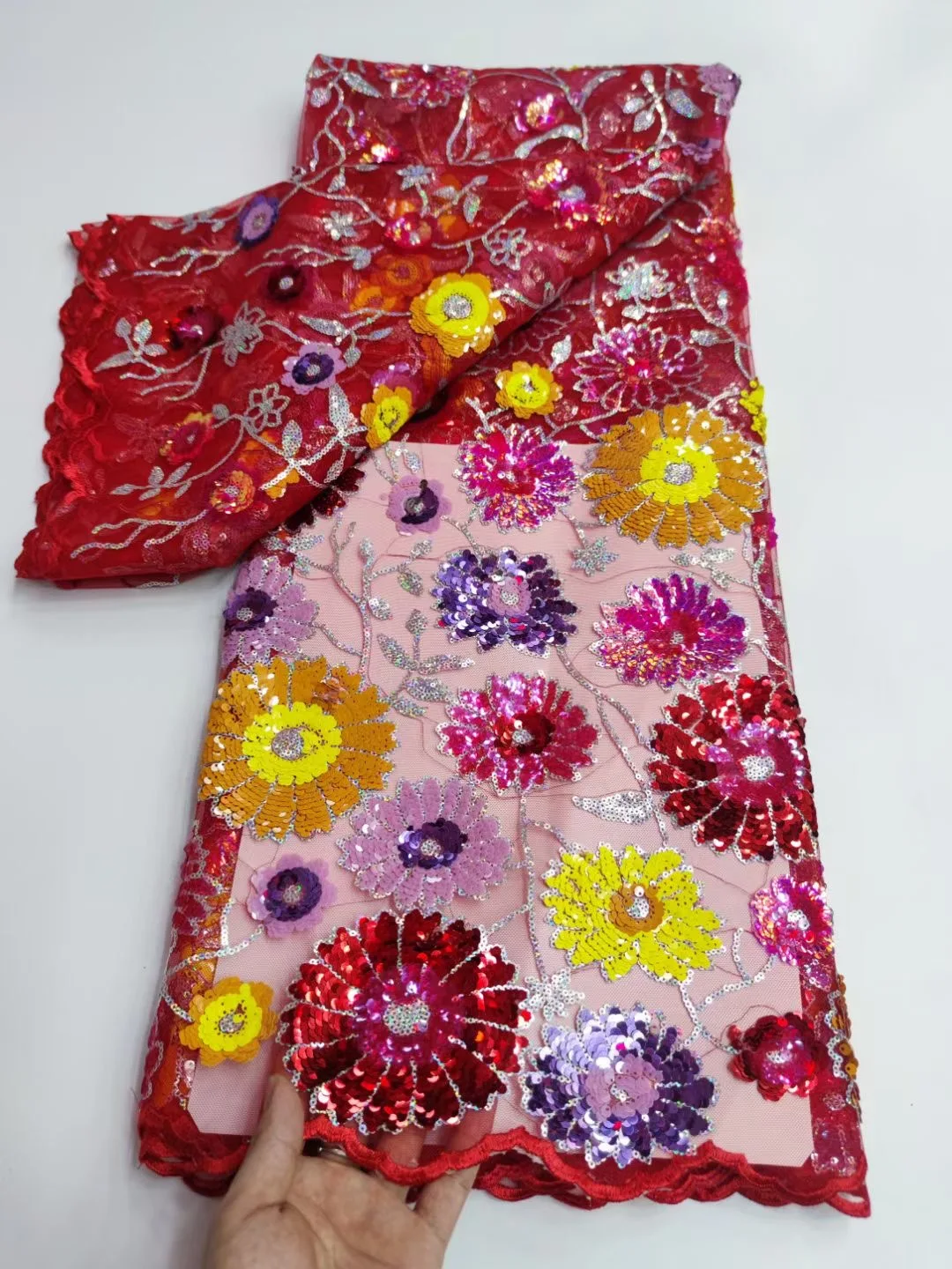 Новейшая яркая африканская кружевная ткань с блестками французские сетчатые