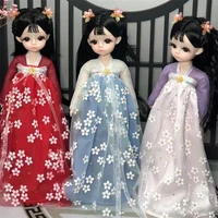 12 inch chinese style bjd 30cm doll 21 active joints fashion makeup dressup dress hanfu set 3d eye doll girl birthday gift toy