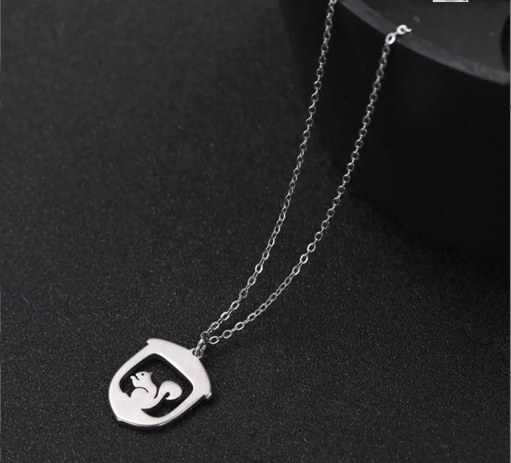 

1PC Cute Squirrel and Chestnut Hollow Pendant Necklaces Women's Necklace Choker Stainless Steel Jewelry Birthday Gifts F1131