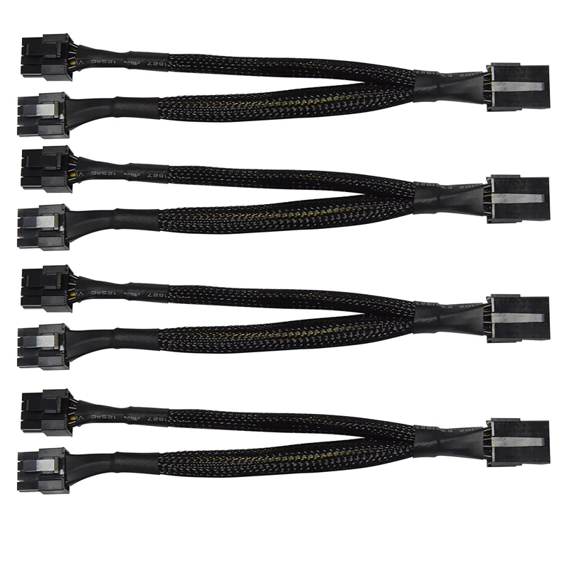 

4 Pack GPU VGA Pcie 8 Pin Female To Dual 2X8 Pin (6+2) Male GPU Miner Graphics Card VGA Sleeve Braided Extension Cable
