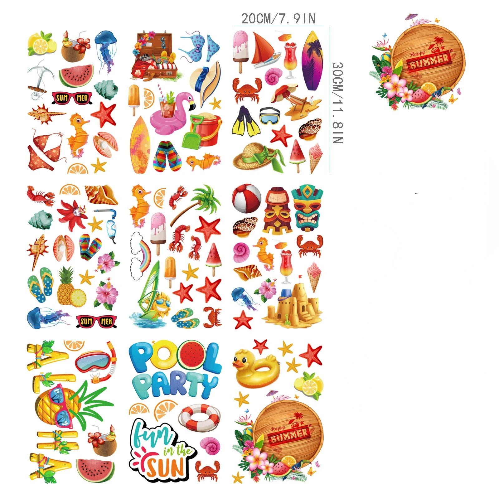 Декоративные виниловые наклейки на тему летнего фестиваля Гаваи декорации