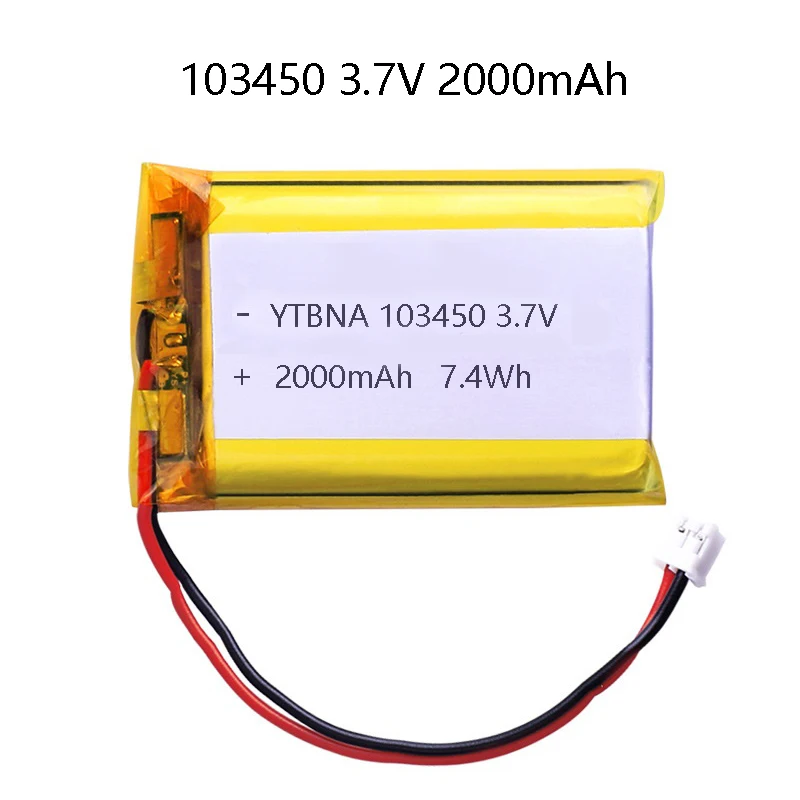 

High Capacity 3.7V 103450 2000mAh Rechargeable,Polymer Lithium Battery, for PS4,Cameras, GPS, Bluetooth Speakers 3.7V batteries