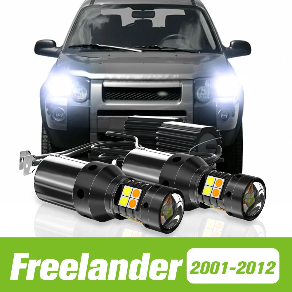 2 sztuk dla Land Rover Freelander 2001-2012 podwójny tryb kierunkowskaz LED + światła do jazdy dziennej DRL 2007 2008 2009 2010 akcesoria