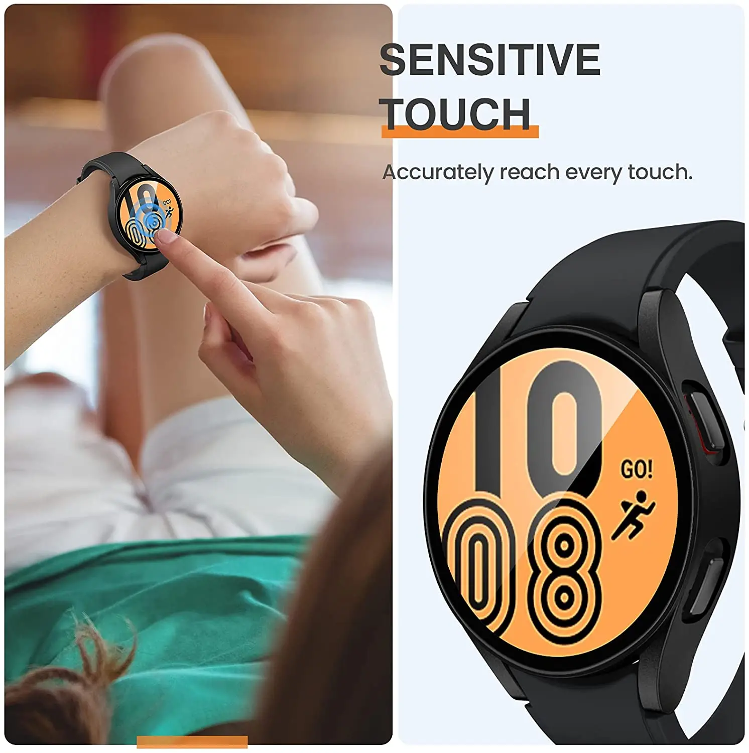 Стекло + матовый чехол для часов Samsung Galaxy Watch 4 44 мм 40 защитные бамперы | Наручные