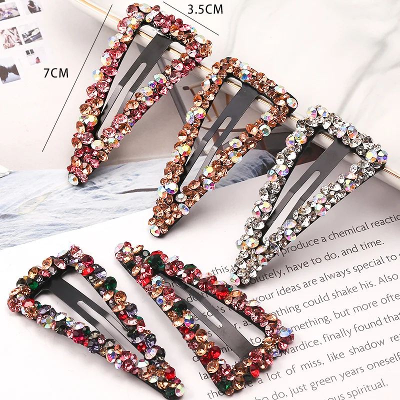 

Rhinestone Hair Clip Elegant Color BB Hair Clips Women Girl Crystal Hairpin Headdress Fashion Barrettes Hair Accessories