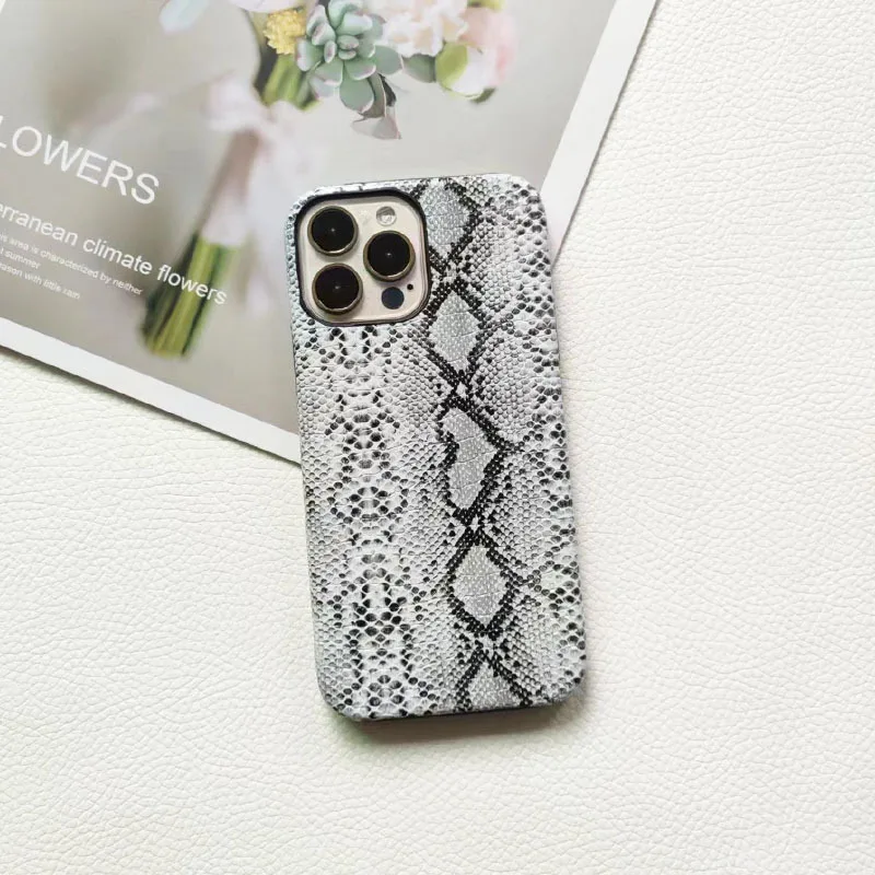 Новый модный кожаный чехол для телефона из кожи питона с замшевой подкладкой