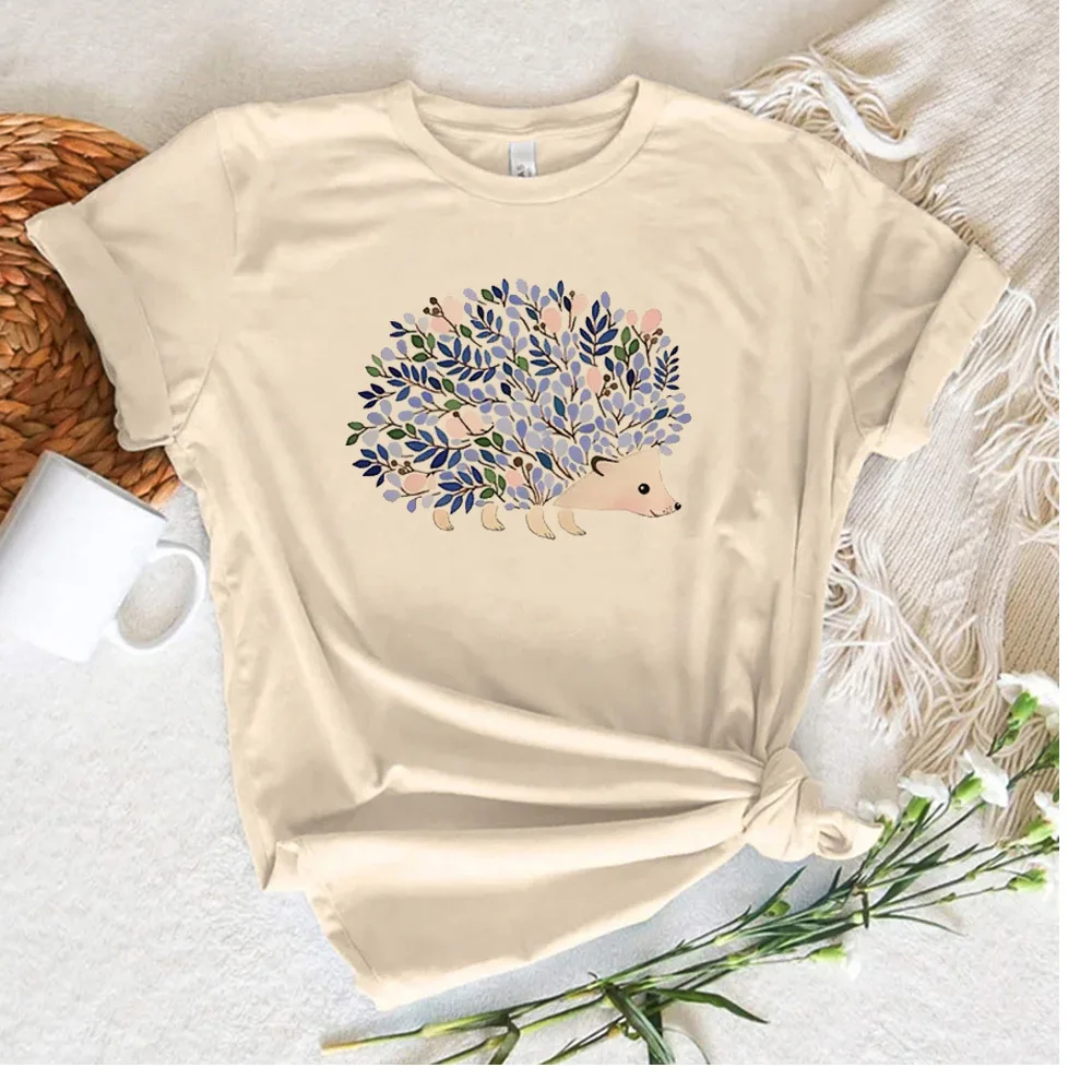 Женская летняя комиксная Футболка с принтом Ежик