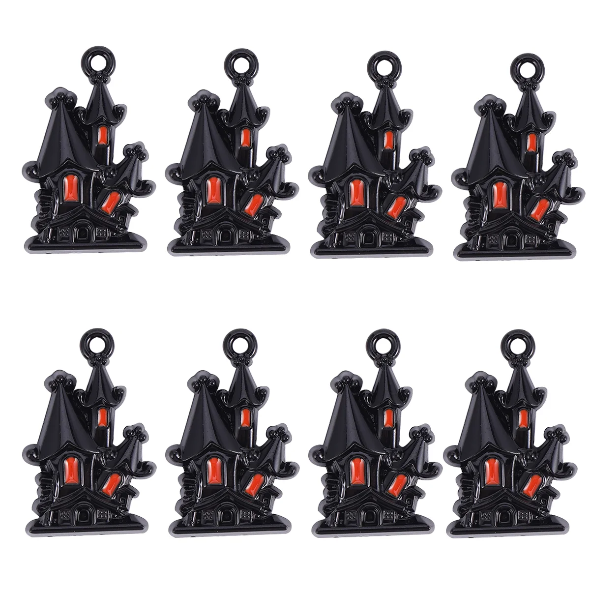 

20 Pcs Castle Pendant Accessories Pendants Halloween Earrings Plating Alloy Halloween Earrings