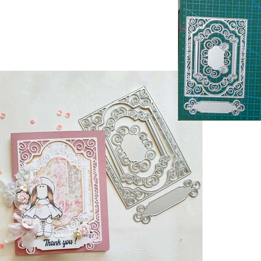 

Lace Layer Frame Metal Cutting Dies Blade Punch Stencils Die Cut for DIY Scrapbooking Album Paper Card Embossing