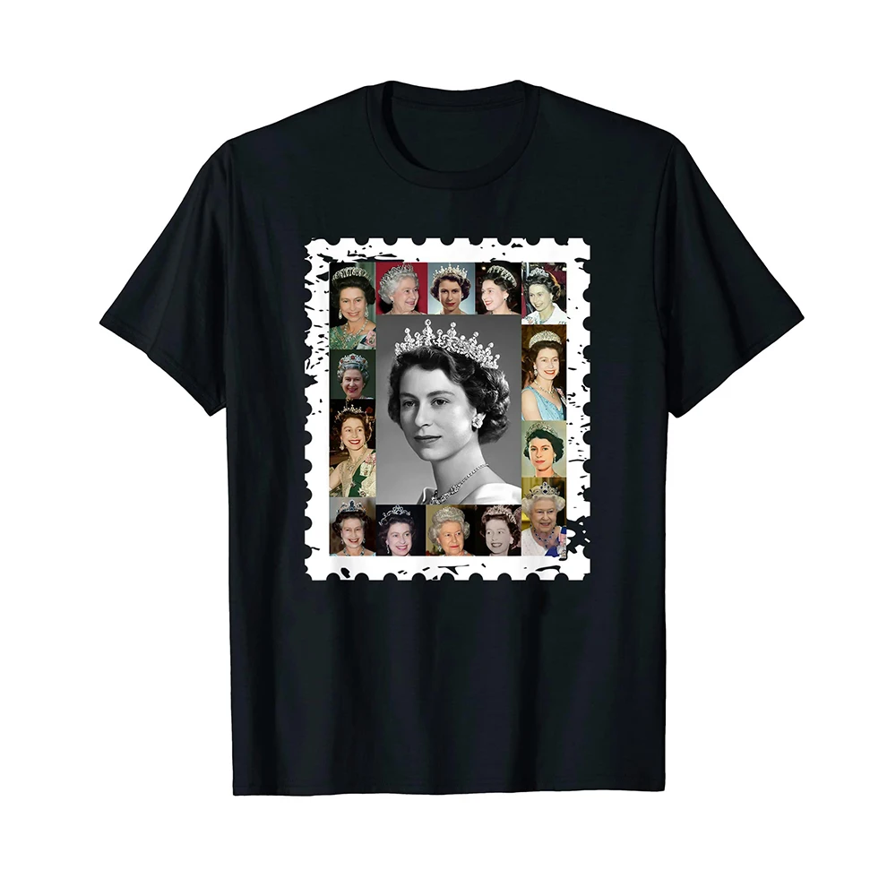 

Футболка Мужская/женская с принтом королевы Елизаветы II, черная модная летняя футболка с изображением ее величества и британской силы, топы, 2022