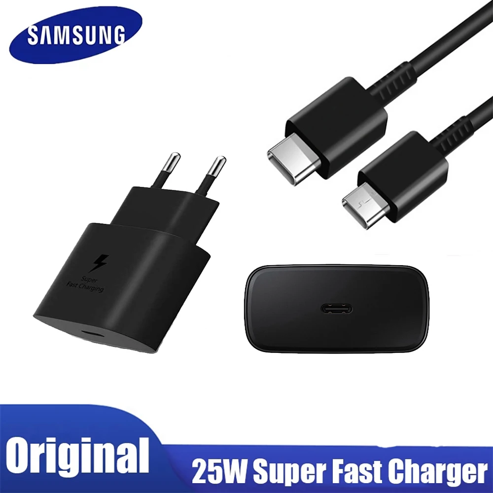 

Original Samsung 25W Super Fast Charger Usb Type C Cargador S21 A52S A71 A70 S20 FE S22 5G Power Adapter For Galaxy Note20 S10