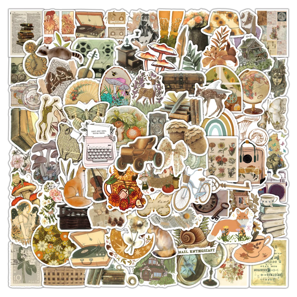 

110 Sheets New Style Vintage Graffiti Stickers Waterproof Luggage Notebook Scrapbooking Decorate Skateboard Removable Stickers