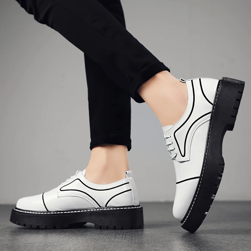 Итальянская модная кожаная обувь туфли-оксфорды мужская повседневная деловые