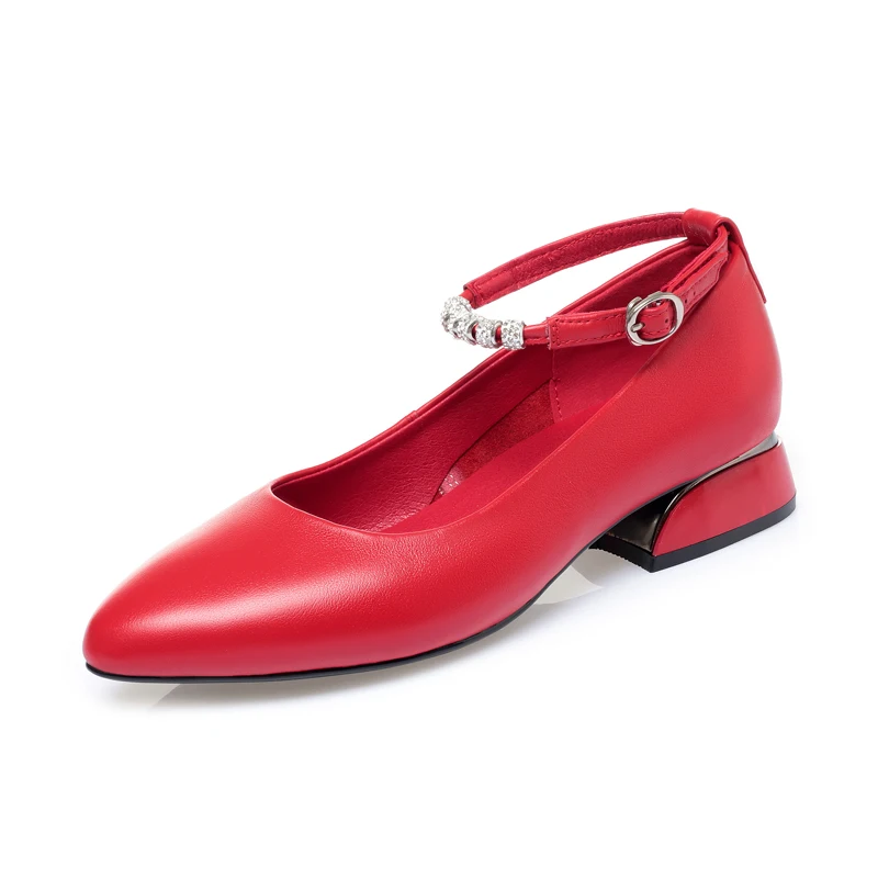 AIYUQI Women Mary Jane Shoes Genuine Leather 2023 New Pointed Shoes Women Plus Size 41 42 43 Fashion Dress Shoes Spring Footwear