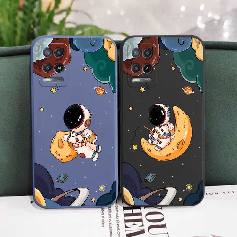 Летающие астронавты, брикет для OPPO A54 A74 A57 A96 A76 A36 A95 A12 A15 A15S A16 A16K A9 A5 2020 Reno 8 8Z 7 7Z 6 5 F9 4G чехол для телефона (art.: 3920bf5be16ef) - 3920bf5be16ef